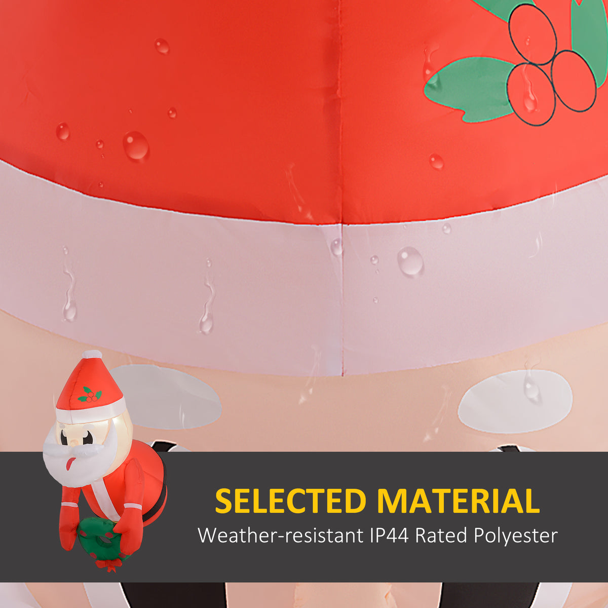 Inflatable Santa Holding Wreath with LED Lights, Hanging Chr - view 2
