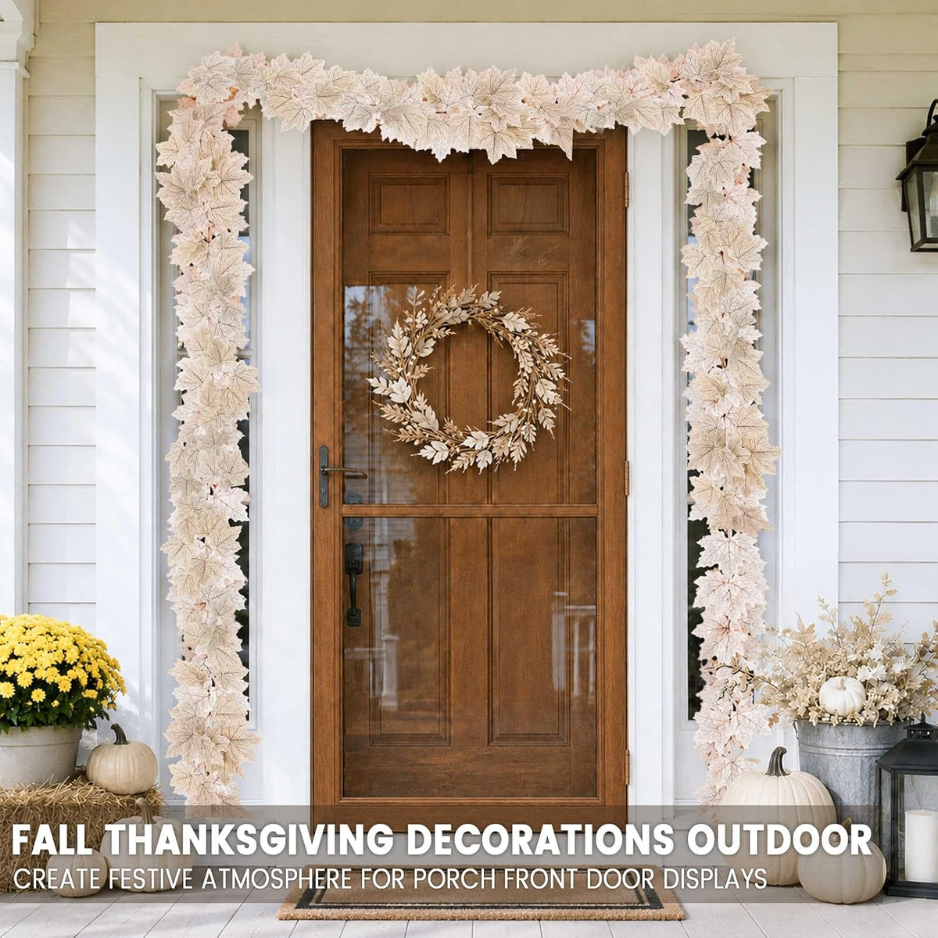 Maple Leaf Garland Lights 13 ft 40 LED, Battery Operated Fal - view 5
