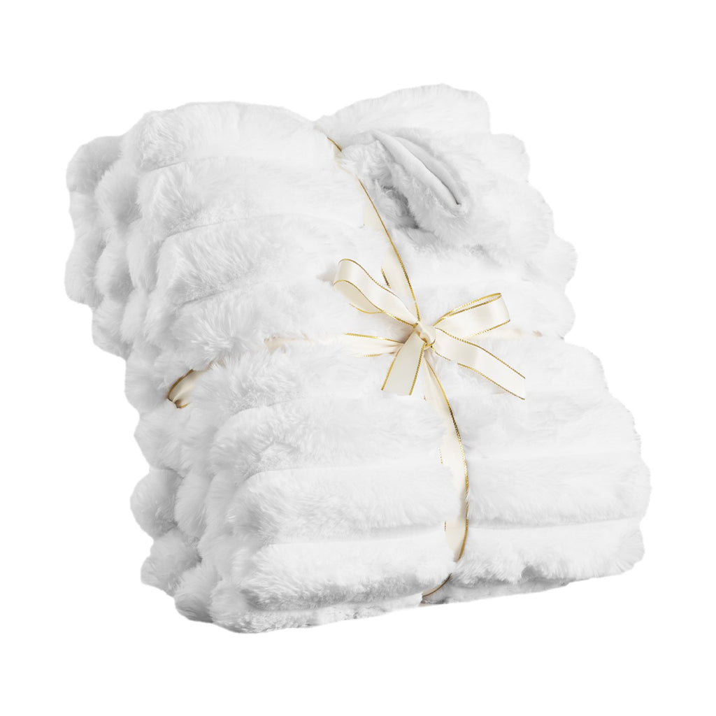 Faux Fur Throw Blanket 50x60 in, Soft Cozy Couch and Bed Thr - view 1