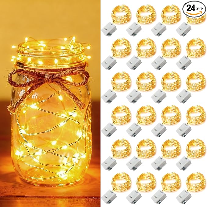 Battery Fairy Lights 24-Pack, 7 ft 20 LED Mini Twinkle Strin - view 3