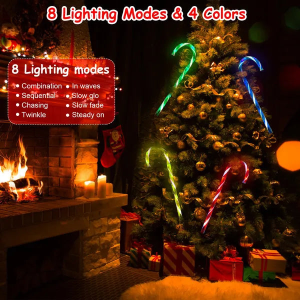 Solar Candy Cane Stake Light, Waterproof Christmas Pathway D - view 6