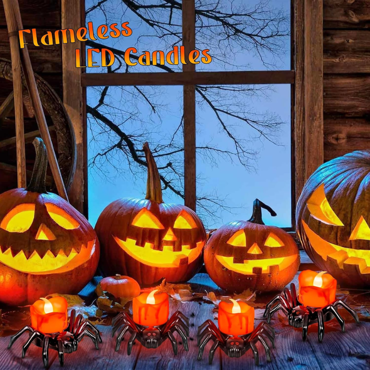 Halloween LED Tea Lights 6-Pack, Battery Flameless Candles f - view 4