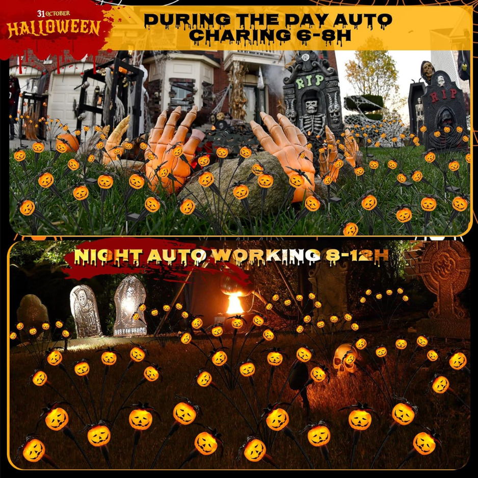 Solar Swaying Pumpkin Firefly Lights 2-Pack, 12 LED Outdoor  - view 2