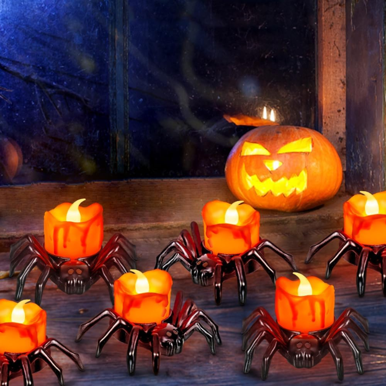Halloween LED Tea Lights 6-Pack, Battery Flameless Candles f - view 5