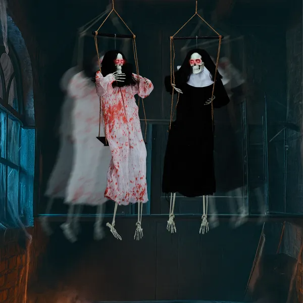 Hanging Screaming Ghosts 2-Pack with Light-Up Eyes, Outdoor  - view 6