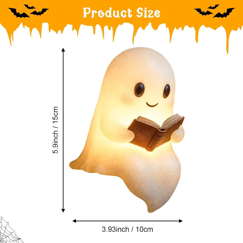 Ghost Reading Book Lamp, Cute Light-Up Halloween Night Light - view 2