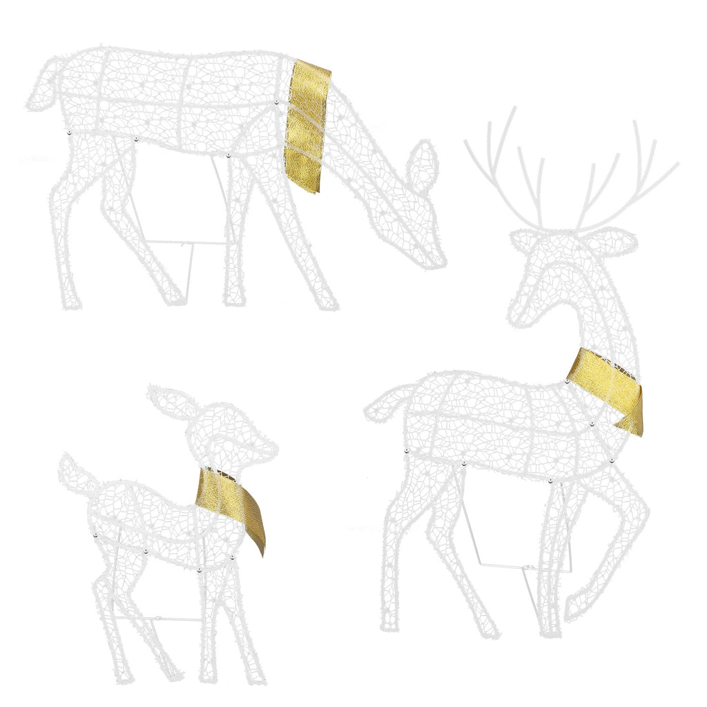 Lighted 2D Reindeer Family Set of 3, Warm White Christmas Ya - view 7