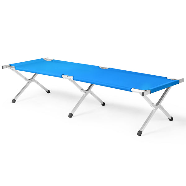 Portable Folding Camping Cot with Carry Bag, Blue - view 1