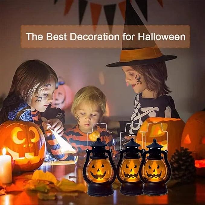 Flickering LED Pumpkin Lanterns 2-Pack, Portable Jack-o-Lant - view 5