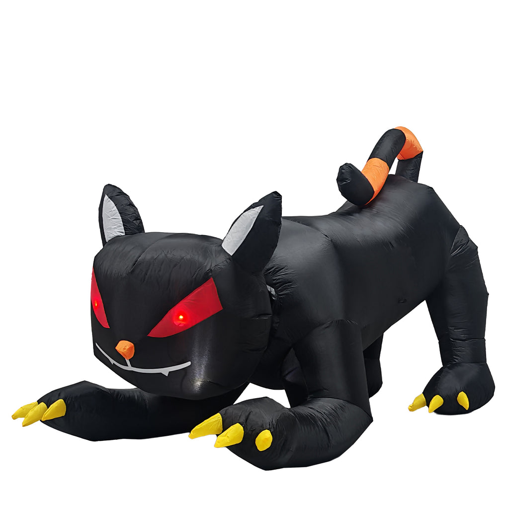 6.5 ft Animated Inflatable Black Cat with Moving Head, Hallo - view 4