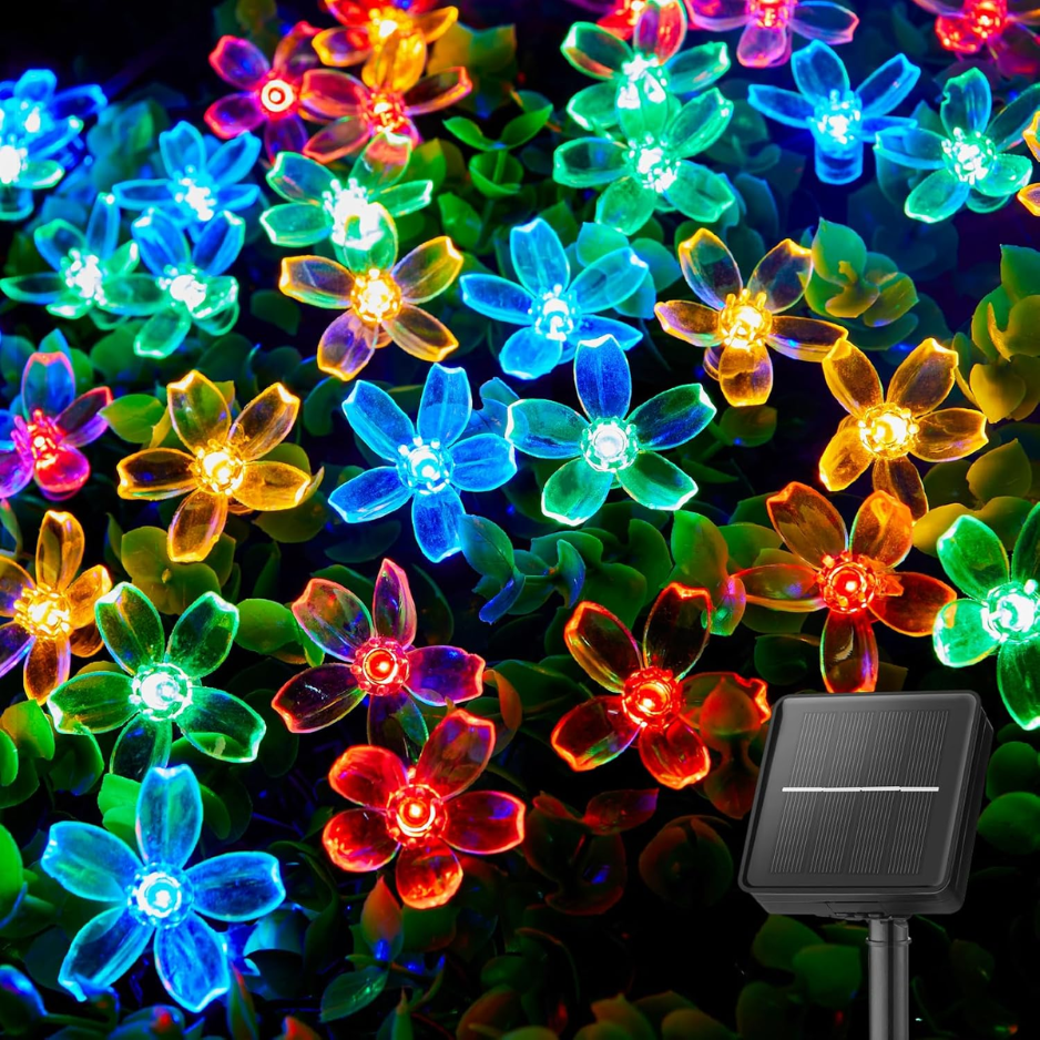 Flower Solar String Lights 60 LED, Waterproof Outdoor Fairy  - view 6