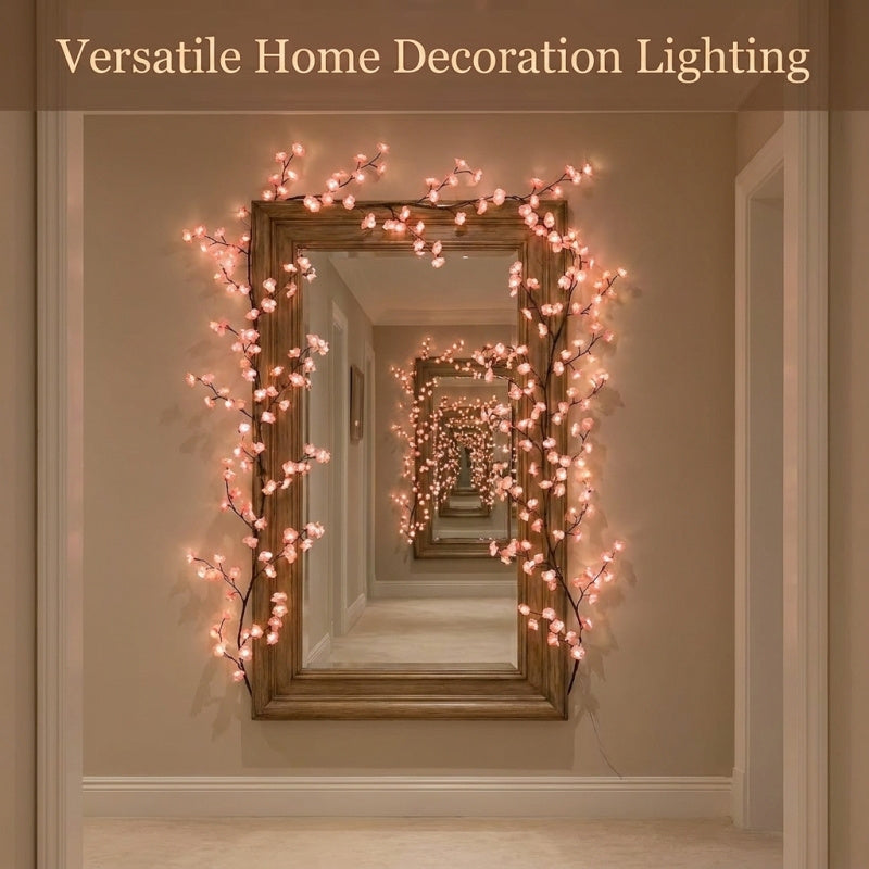 Cherry Blossom Branch Lights 3.9 ft 48 LED with Remote, Pink - view 1