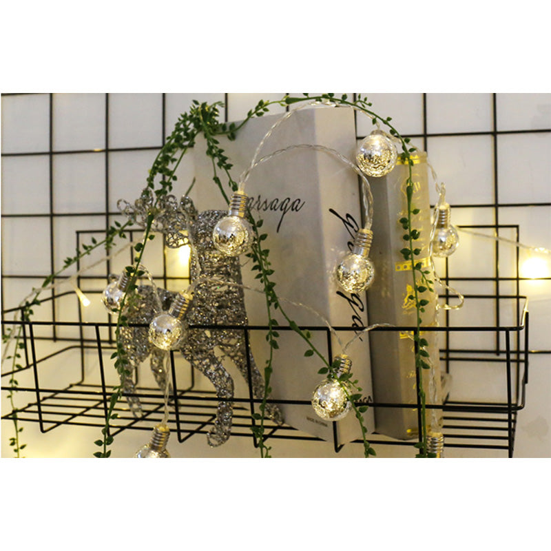 Snowflake Globe String Lights 6.5 ft 10 LED, Battery Operate - view 5