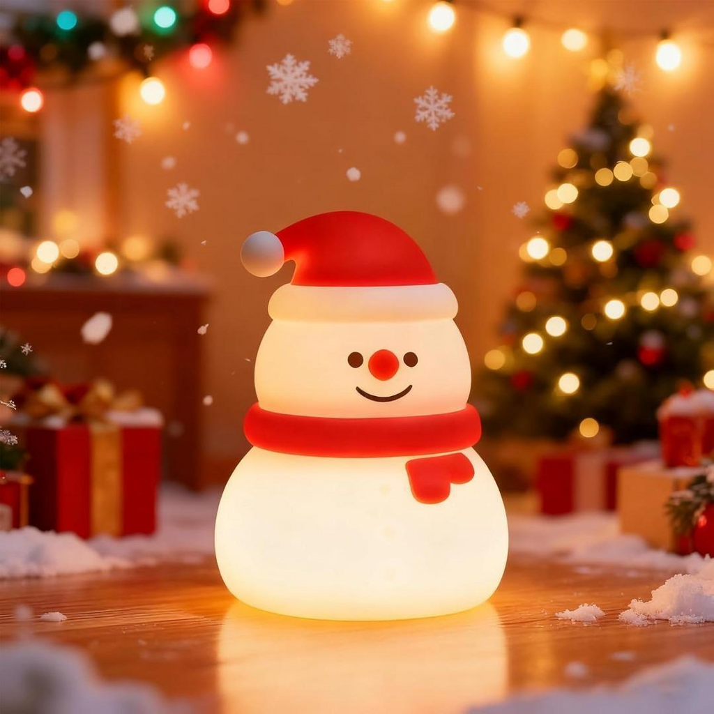 Snowman Silicone Night Light, Rechargeable Color-Changing To - view 5