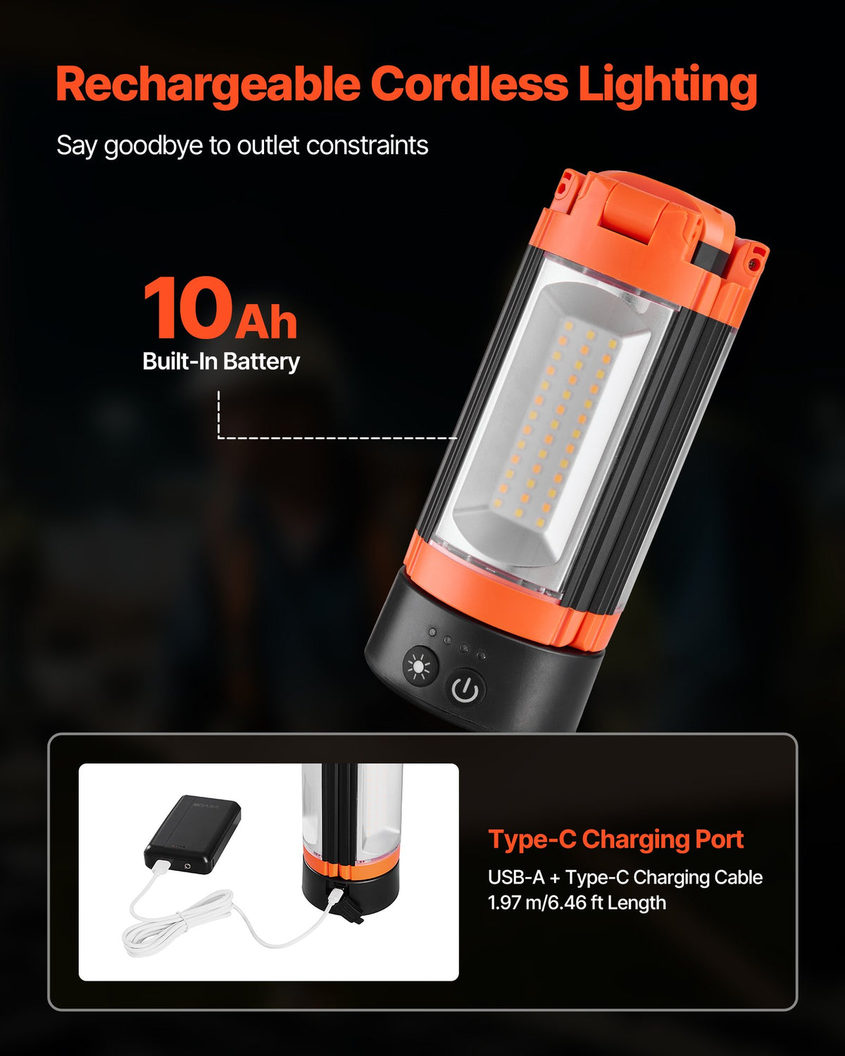 Rechargeable LED Camp and Work Light with Tripod Stand, 3 Ad - view 4