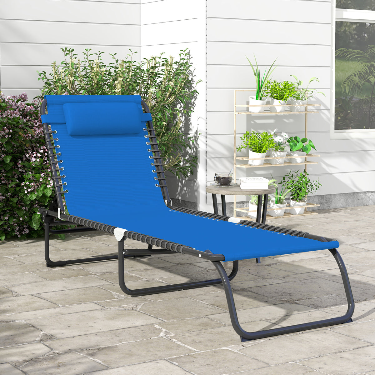 Folding Chaise Lounge with 4-Position Reclining Back, Breath - view 3