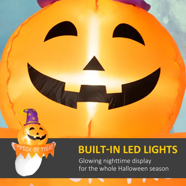 Inflatable Pumpkin-Face Window Ghost with LED Lights, Hallow - view 5