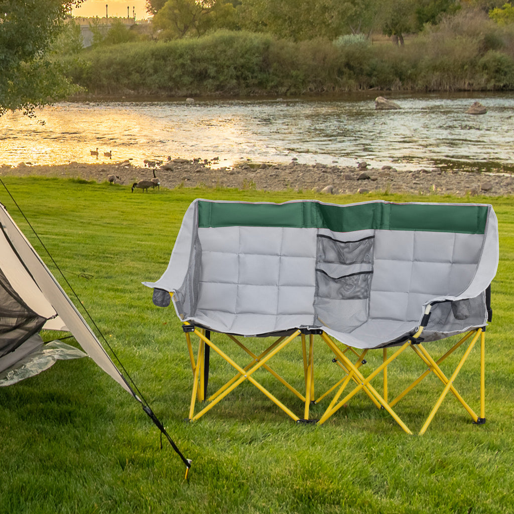 Loveseat Camping Chair for Two, Oversized Folding Lawn Chair - view 2