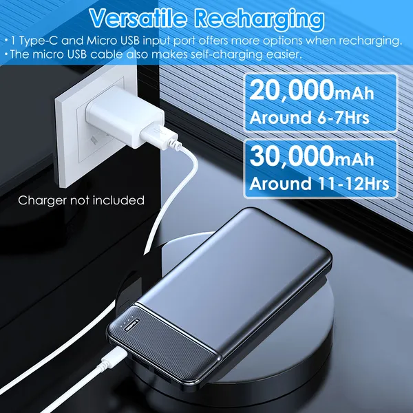 20000mAh Portable Power Bank, Dual USB Output with Battery I - view 6