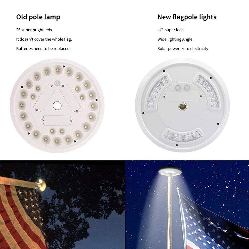 42 LED Solar Flagpole and Camp Light, Adjustable Outdoor Sol - view 1