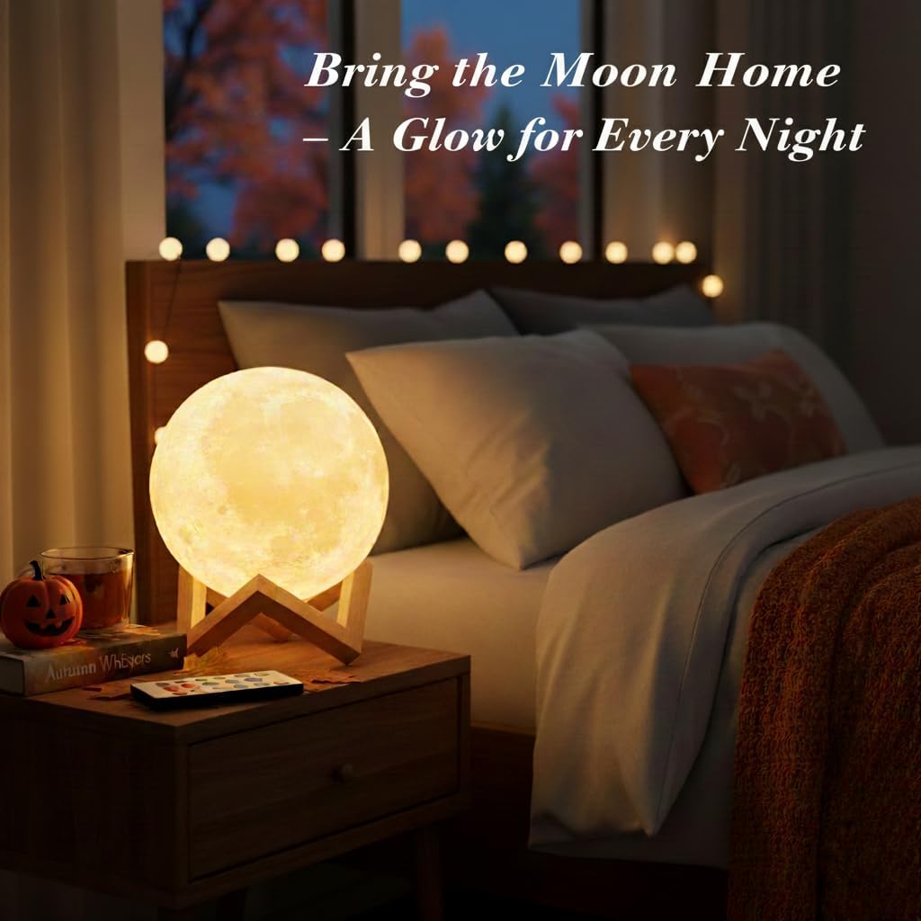 16-Color Moon Lamp with Stand and Remote, 7 in LED Night Lig - view 5
