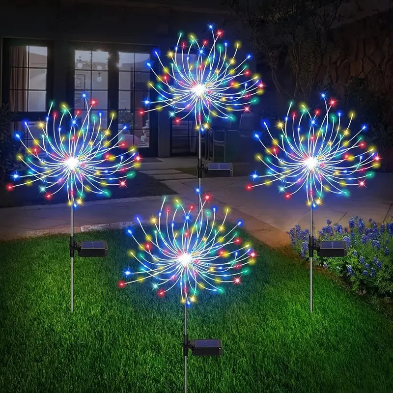 Solar Starburst Firework Lights 120 LED, 8 Modes Outdoor Hol - view 1