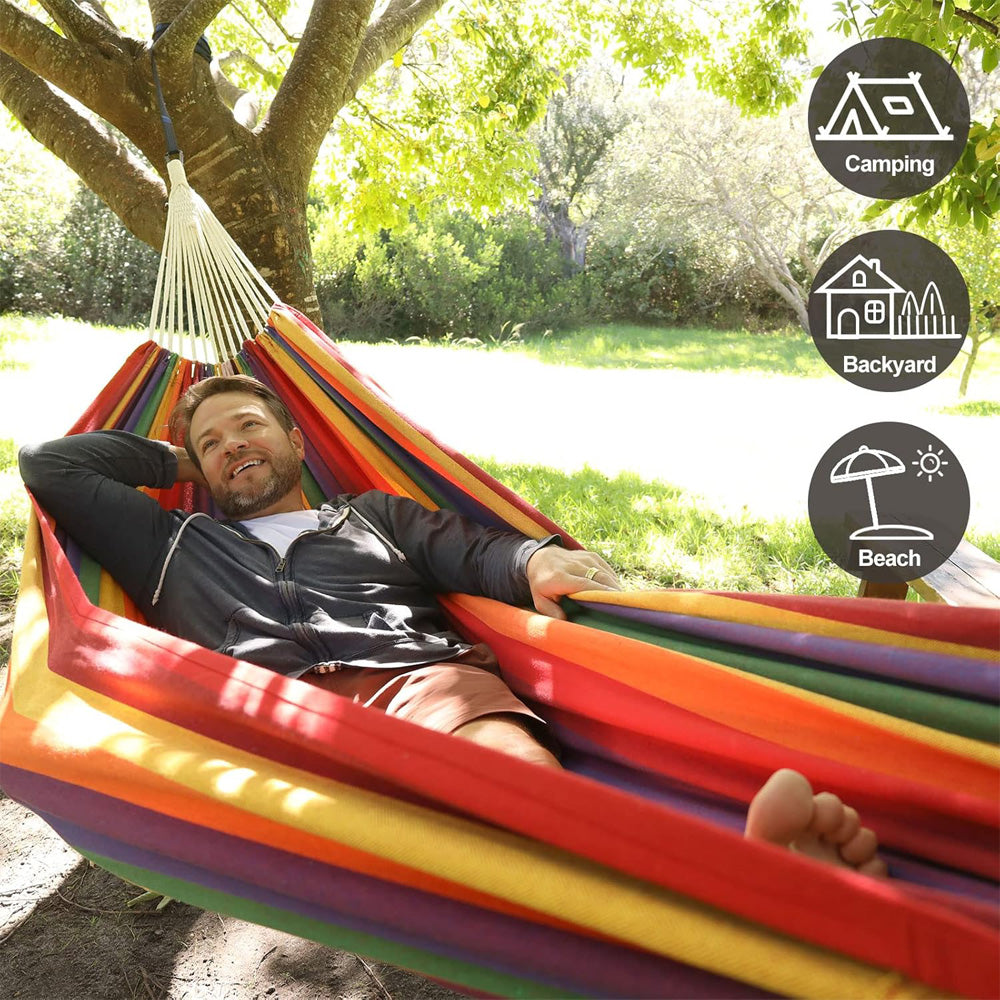 Canvas Hammock with Wooden Spreader Bars, Single Size, 500 l - view 6
