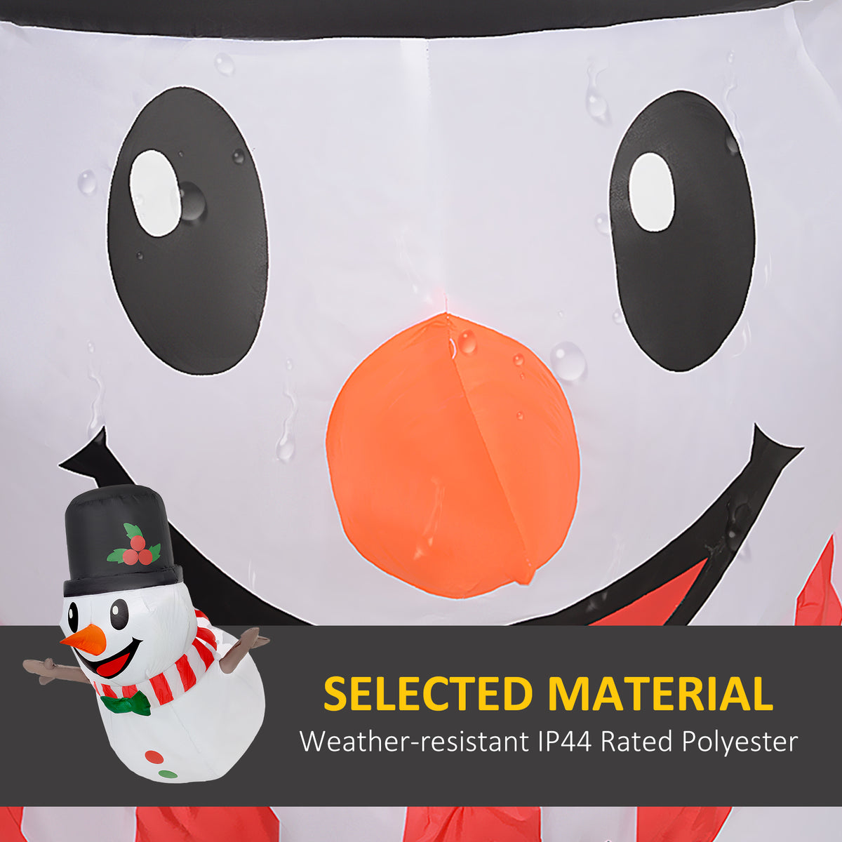 Inflatable Hanging Snowman with LED Lights, Outdoor Christma - view 4