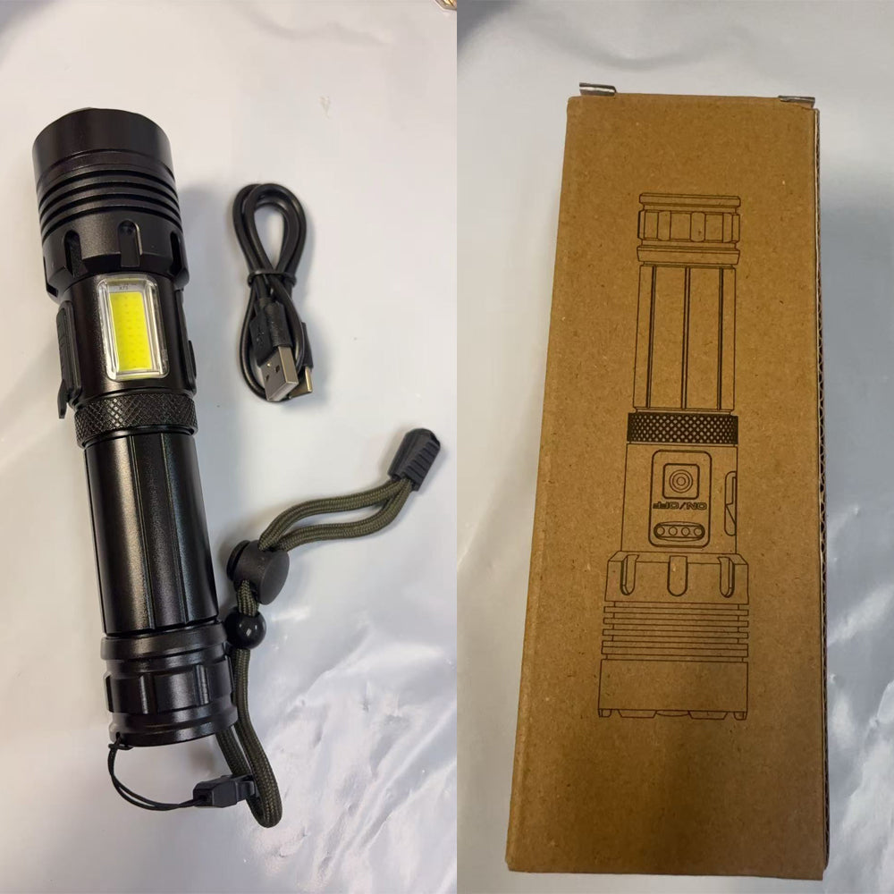 Zoomable Rechargeable LED Flashlight, 4 Modes, USB Charging, - view 7
