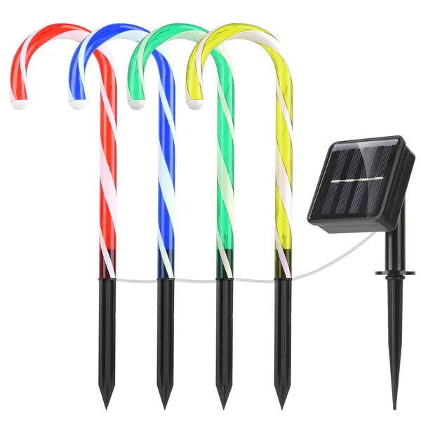 Solar Candy Cane Stake Light, Waterproof Christmas Pathway D - view 4