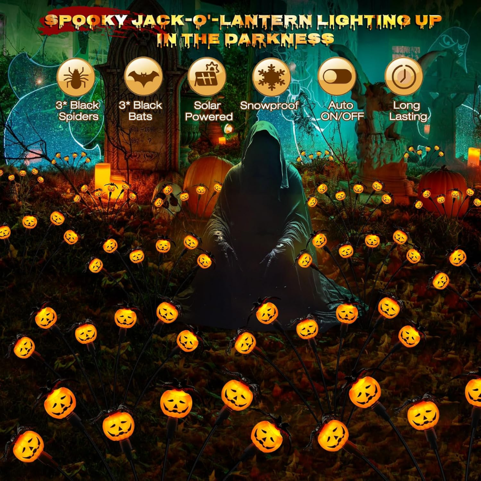 Solar Swaying Pumpkin Firefly Lights 2-Pack, 12 LED Outdoor  - view 5