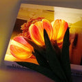LED Tulip Night Light, Orange Artificial Flower Lamp for Bed - view 1