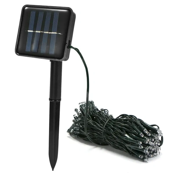Solar Fairy String Lights 39 ft 100 LED, 8 Modes, Cool White - view 5