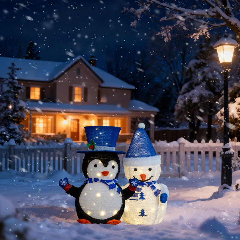 Lighted Plush Penguin and Snowman 2-Pack, Christmas Table De - view 6