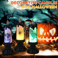 Black Flameless LED Candles 3-Pack with Remote, Skull and Sp - view 1