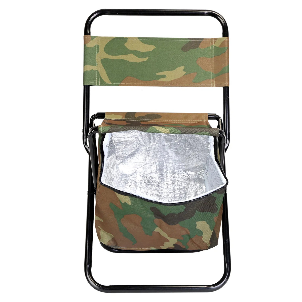 Folding Fishing Chair with Built-In Cooler Bag and Backrest, - view 1