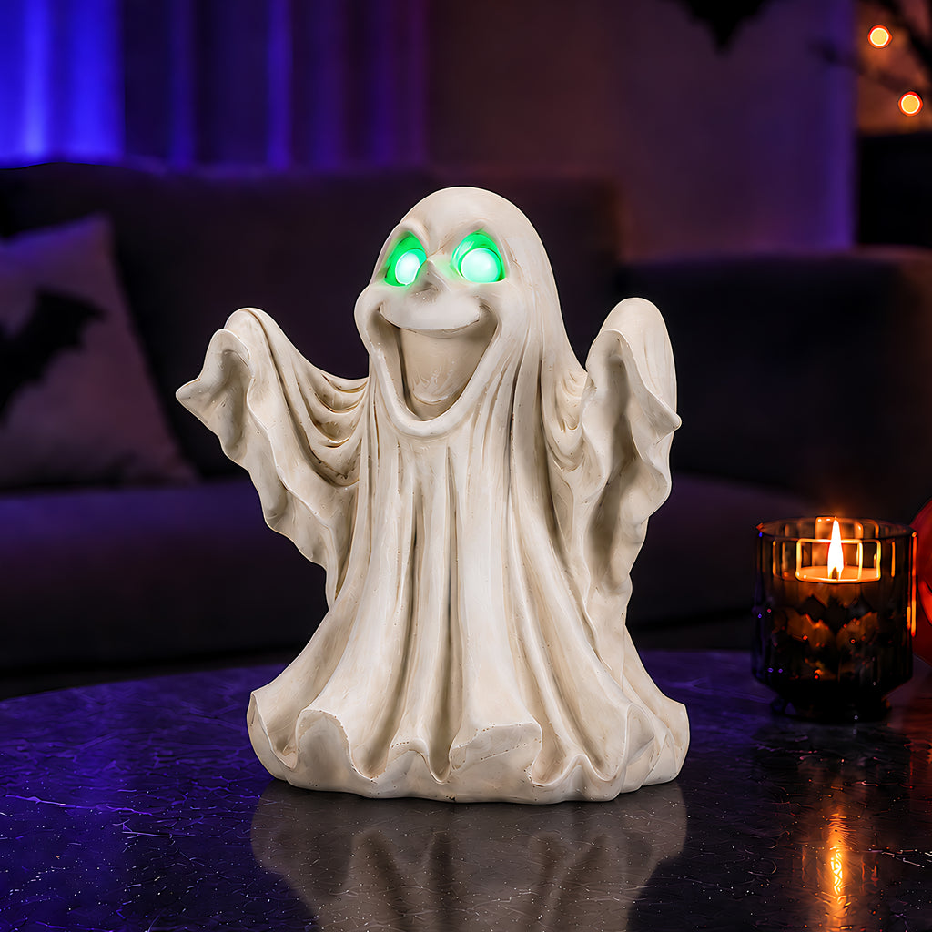 Light-Up Ghost Figurine with Glowing Eyes, LED Halloween Tab - view 3