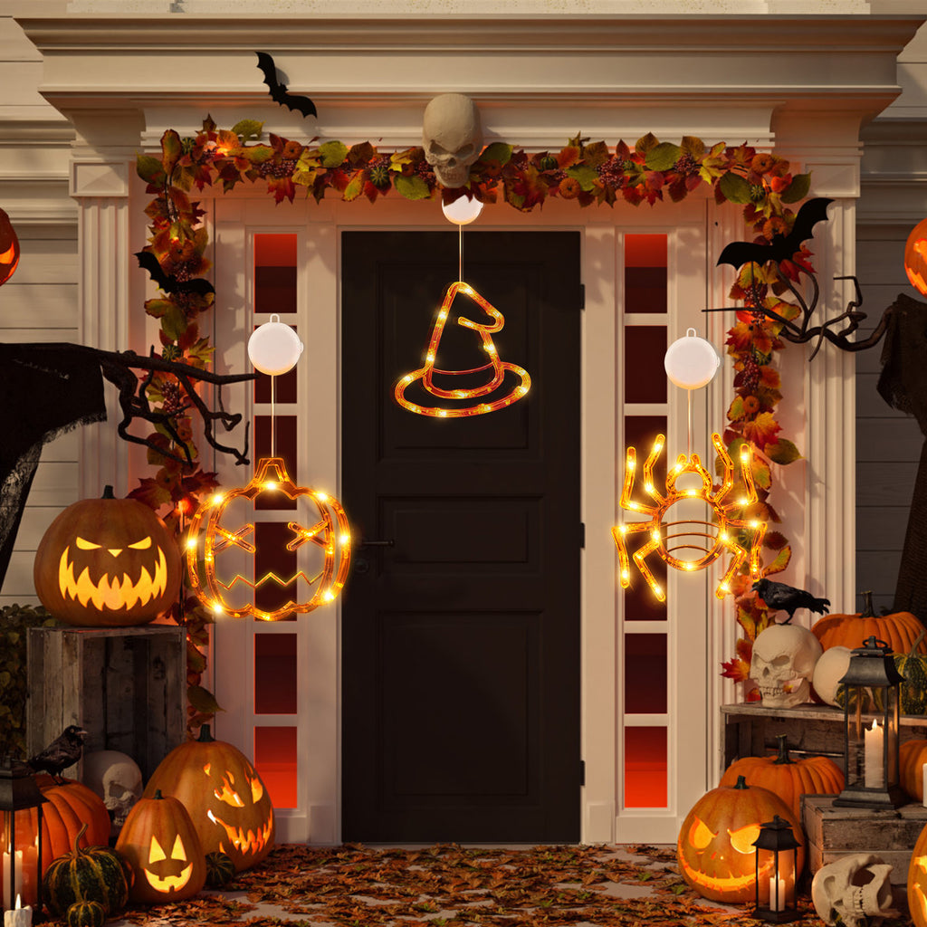 Halloween Window Lights 3-Pack, Spider, Witch Hat and Pumpki - view 4