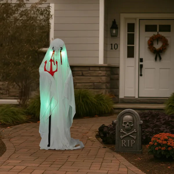 4.3 ft Animated Ghost with Trident, Sound-Activated Glowing  - view 7