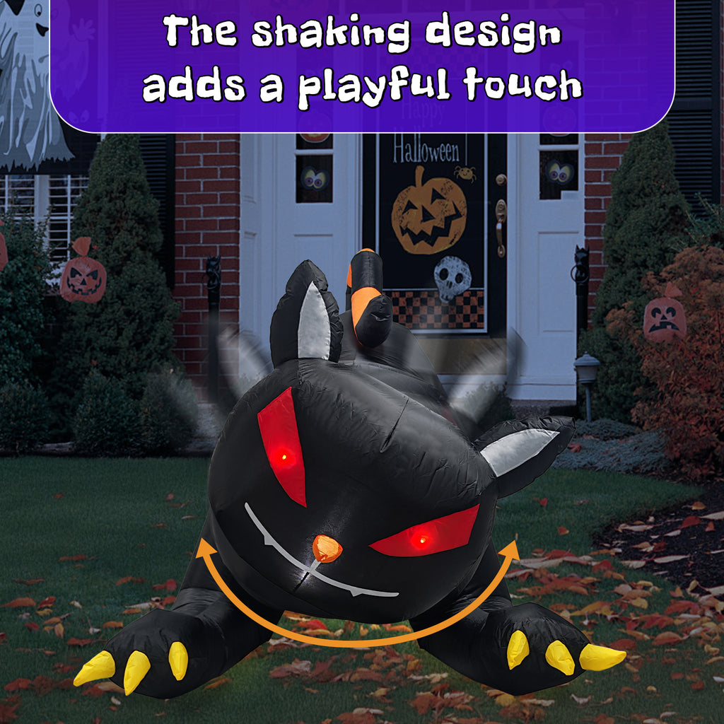 6.5 ft Animated Inflatable Black Cat with Moving Head, Hallo - view 7