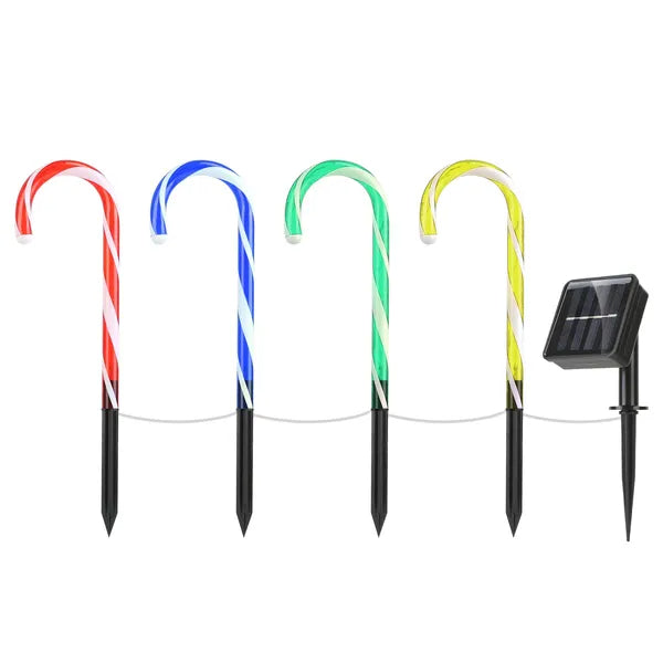 Solar Candy Cane Stake Light, Waterproof Christmas Pathway D - view 3