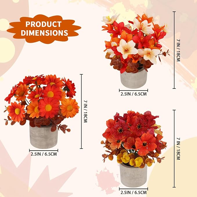 Fall and Thanksgiving Decor 3-Piece Set for Mantel, Shelf or - view 5