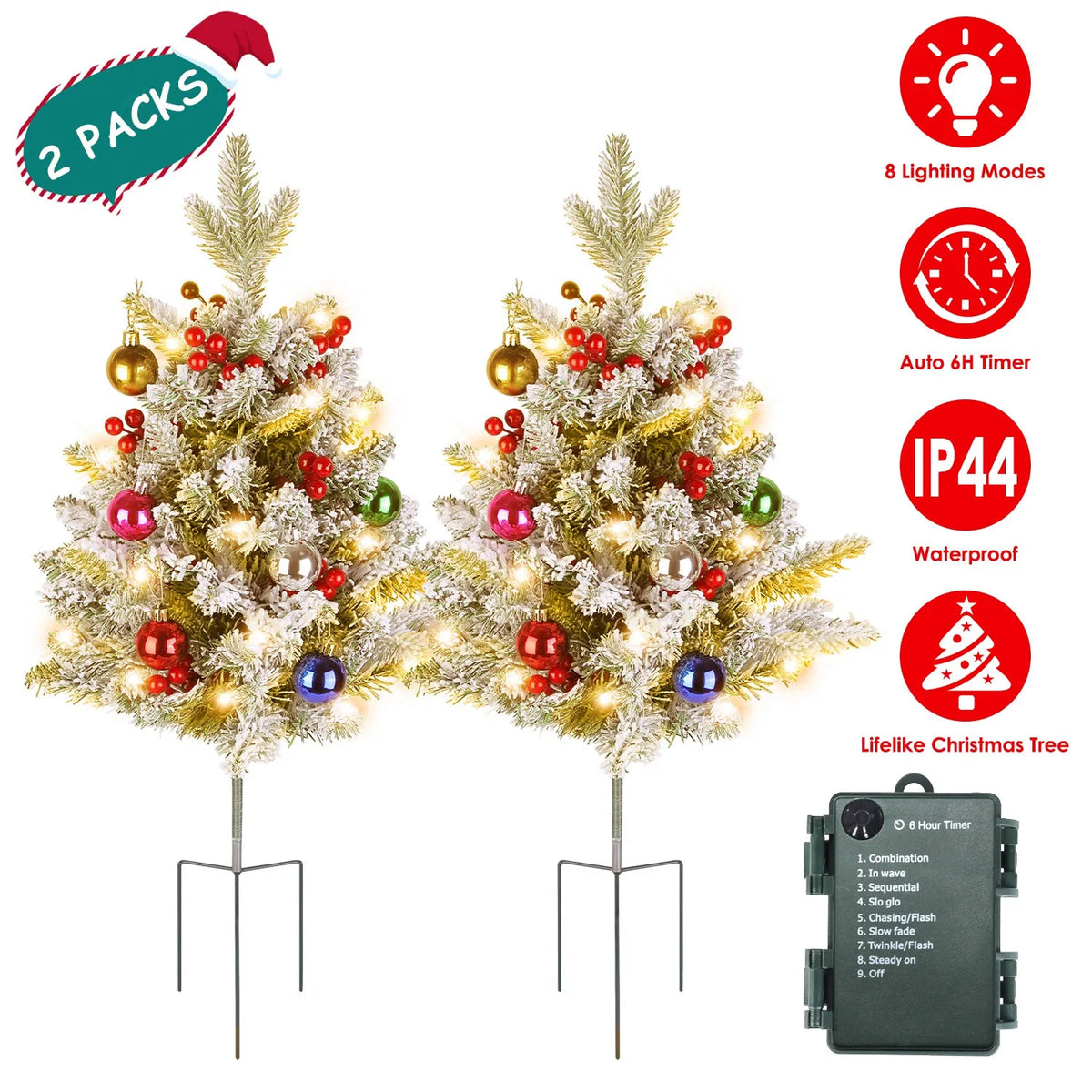 Tabletop Christmas Tree with 50 Warm LED Lights, 8 Modes and - view 5