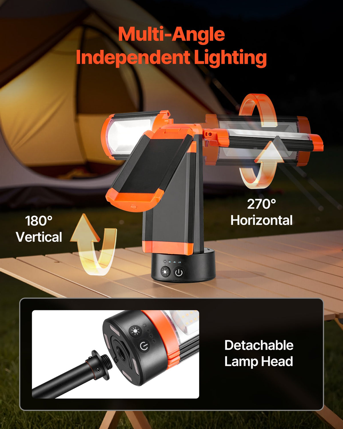 Rechargeable LED Camp and Work Light with Tripod Stand, 3 Ad - view 5