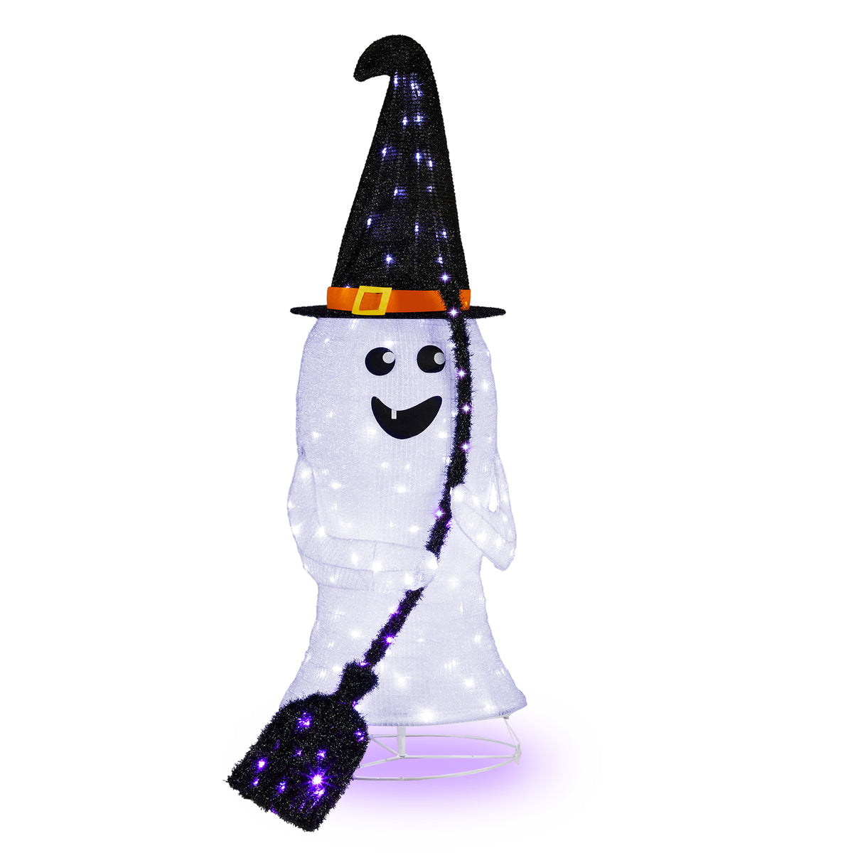 4 ft Lighted Pop-Up Ghost with 100 LED Lights, Outdoor Hallo - view 1
