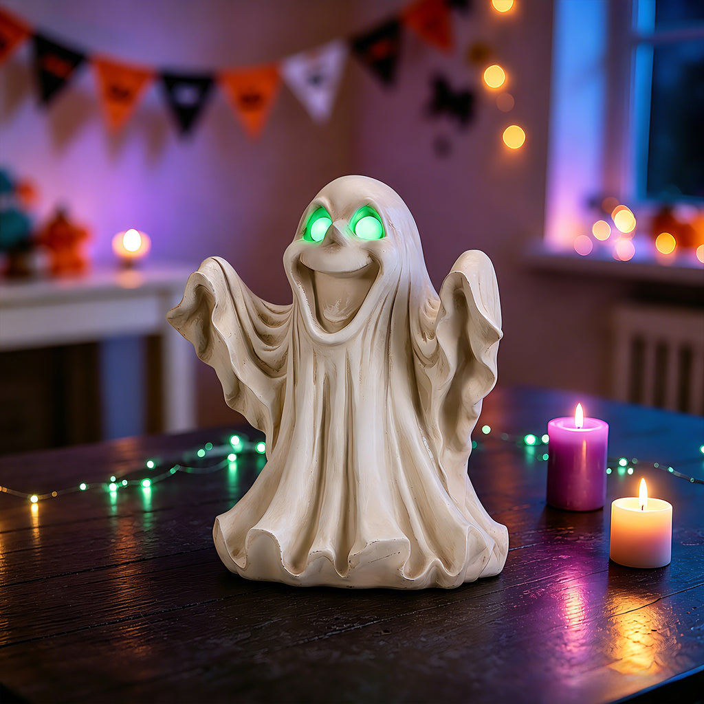 Light-Up Ghost Figurine with Glowing Eyes, LED Halloween Tab - view 2
