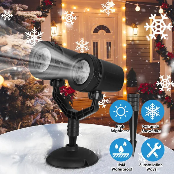 Snowflake Projector Light, Dual-Head LED Christmas Stake Lig - view 3