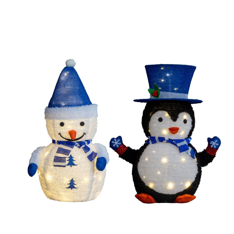 Lighted Plush Penguin and Snowman 2-Pack, Christmas Table De - view 5