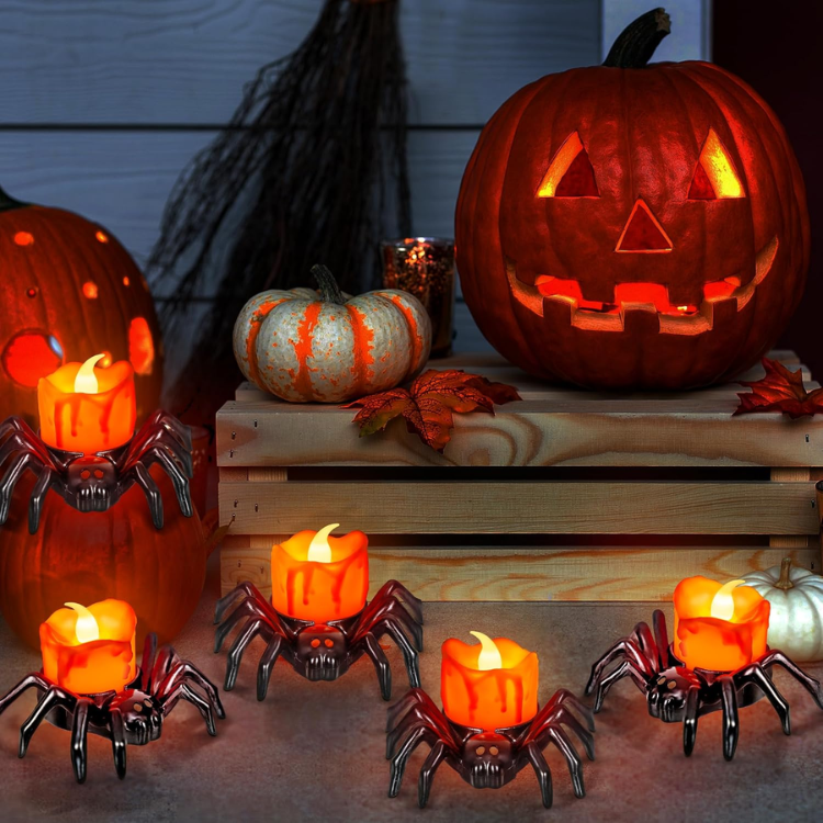 Halloween LED Tea Lights 6-Pack, Battery Flameless Candles f - view 3
