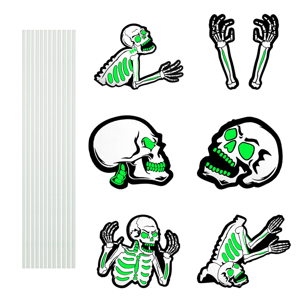 Glow-in-the-Dark Halloween Yard Signs, Skulls, Tombstones or - view 5